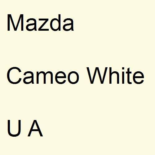 Mazda, Cameo White, U A.